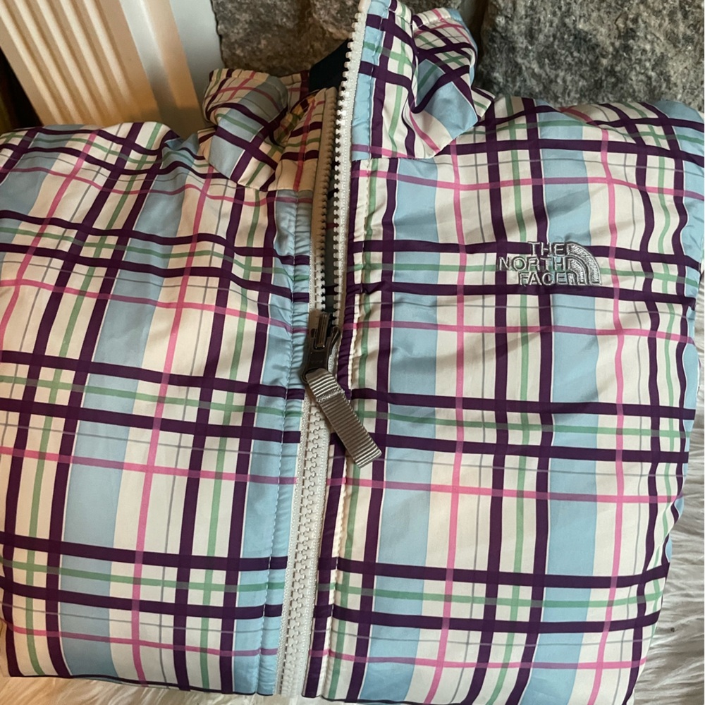 The North Face Multicolor Plaid Coat-Girls med